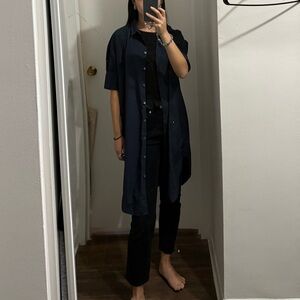 Acne Studios Dark Blue Long Button down shirt dress